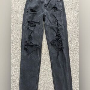 Black American Eagle Distressed Wide Leg Jeans Size 000